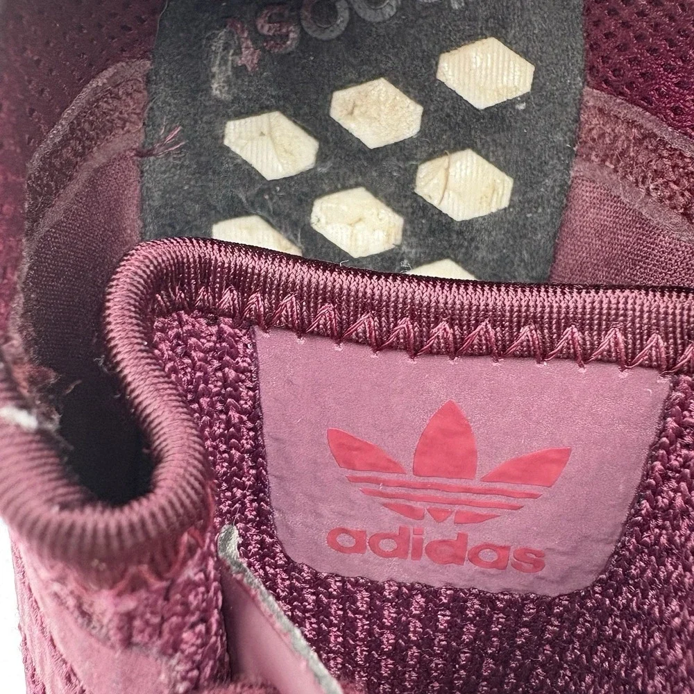 ADIDAS NMD R1 Men 8 Maroon Knit Running Sneaker Burgundy Gum Bottom EG2937